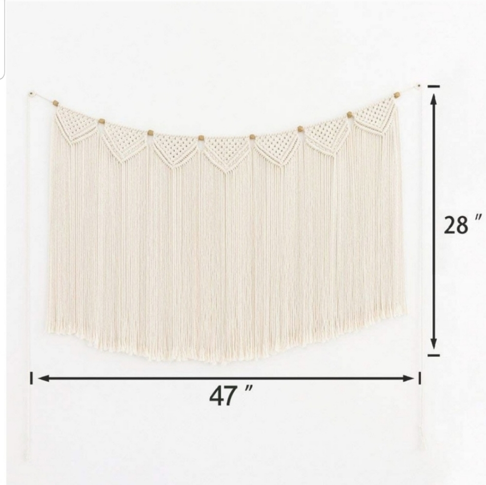 UO Macrame Wall Hanging Tapestry Curtain Fringe - Picture 6 of 9